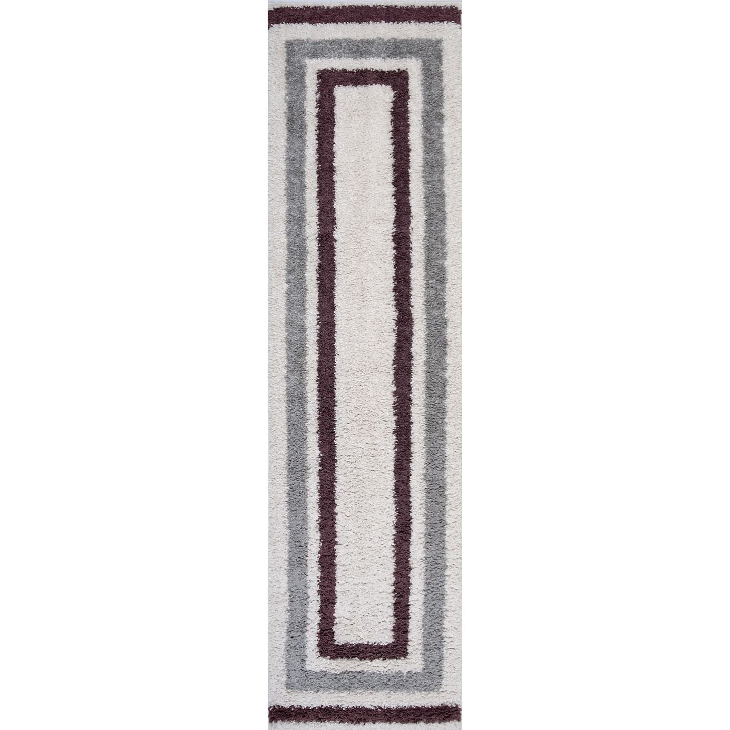 Moodi Shaggy Grey/Purple Contour Rug