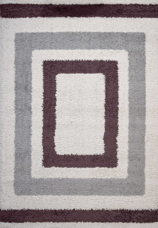 Moodi Shaggy Grey/Purple Contour Rug