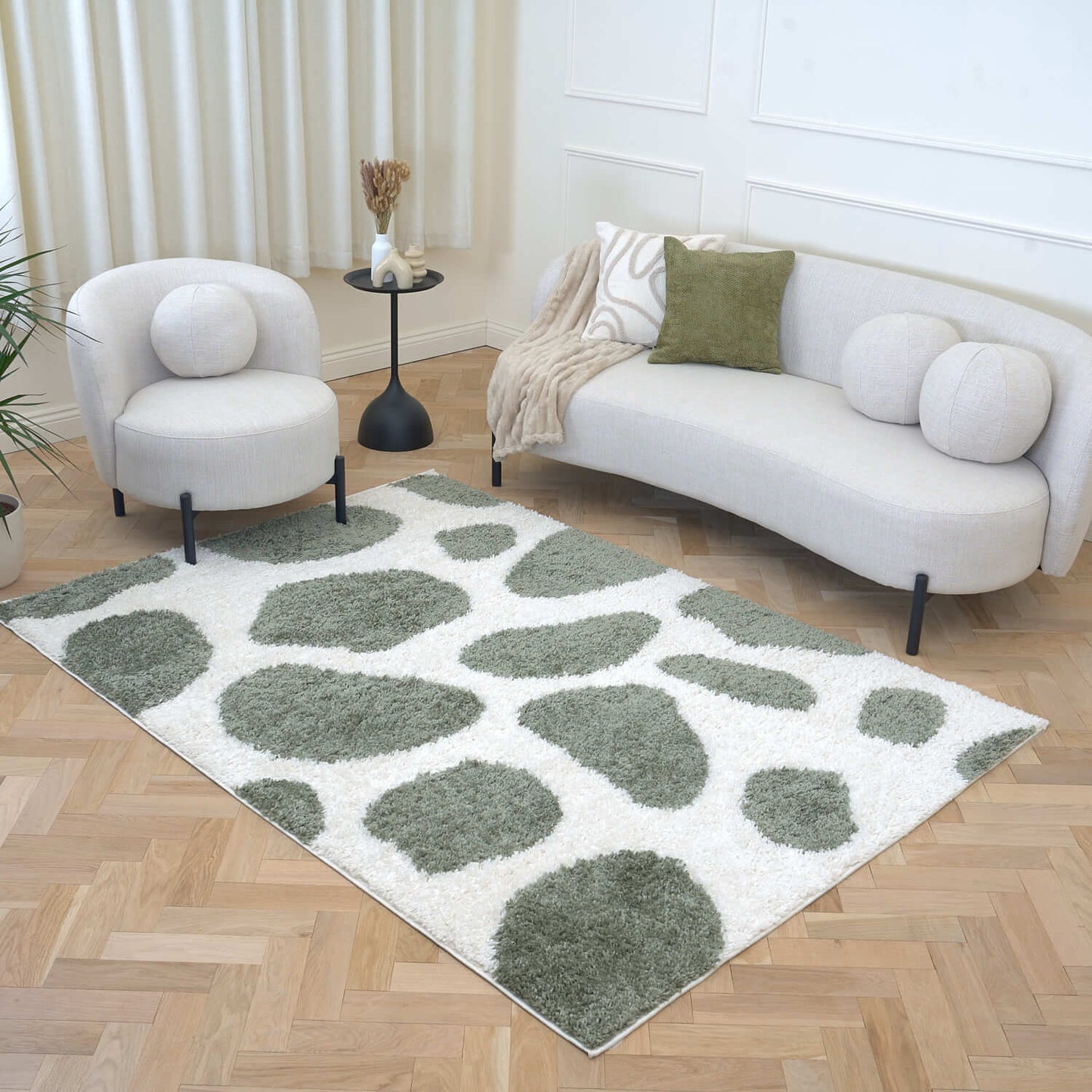 Moodi Shaggy Green Erosan Rug