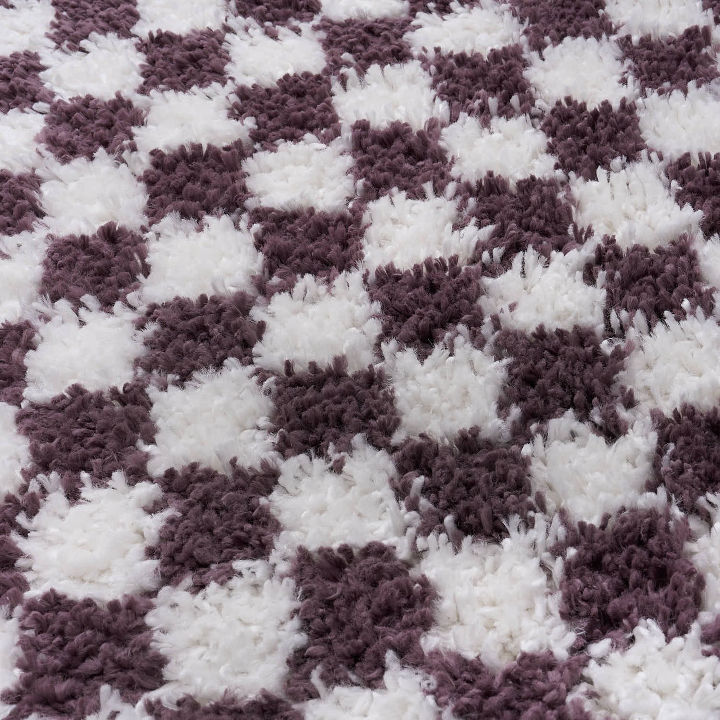Moodi Shaggy Purple Mosscheck Rug