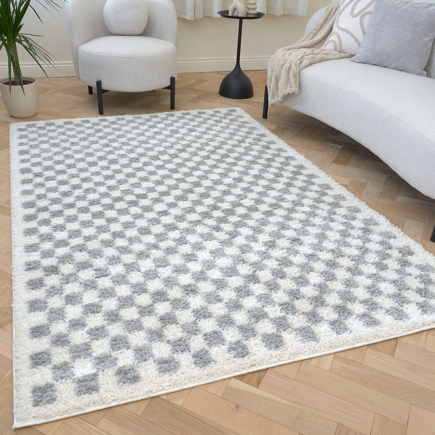 Moodi Shaggy Grey Mulberry Rug