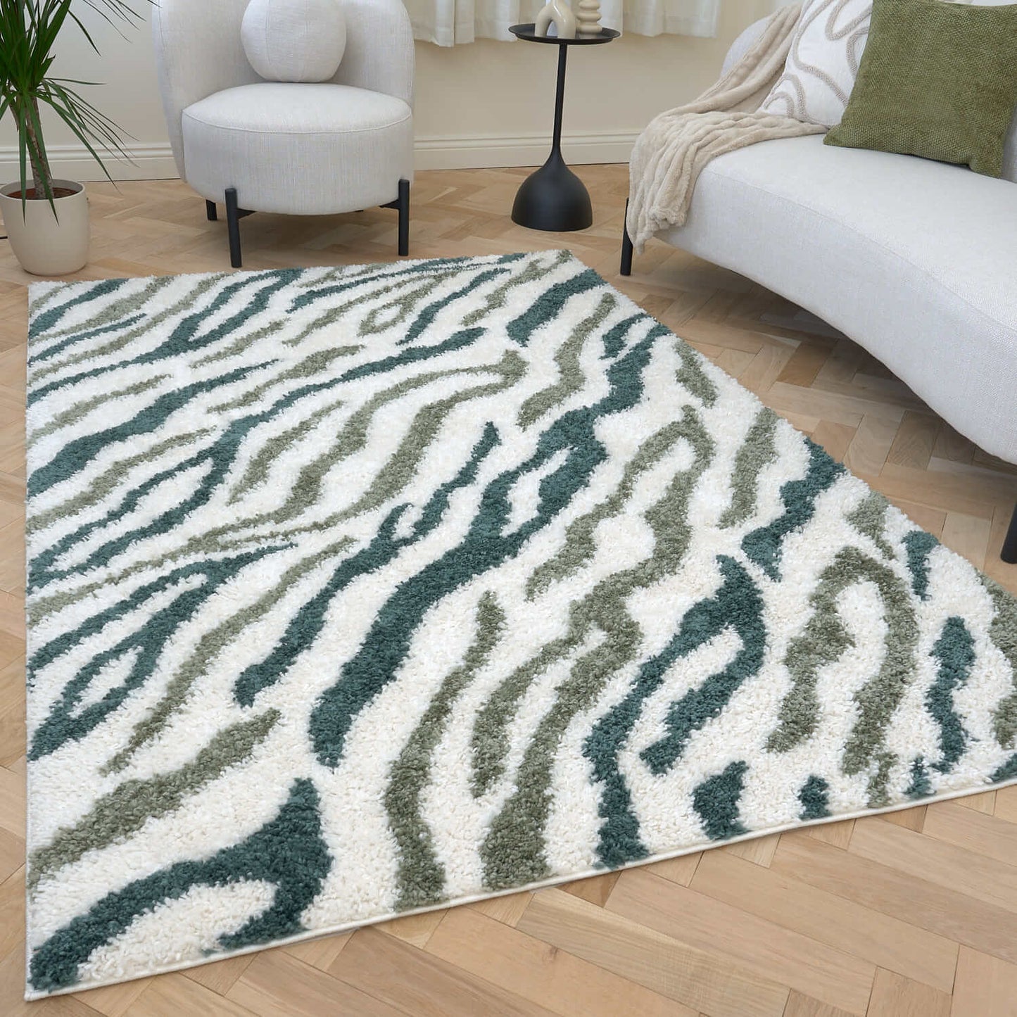 Moodi Shaggy Green Nyra Rug