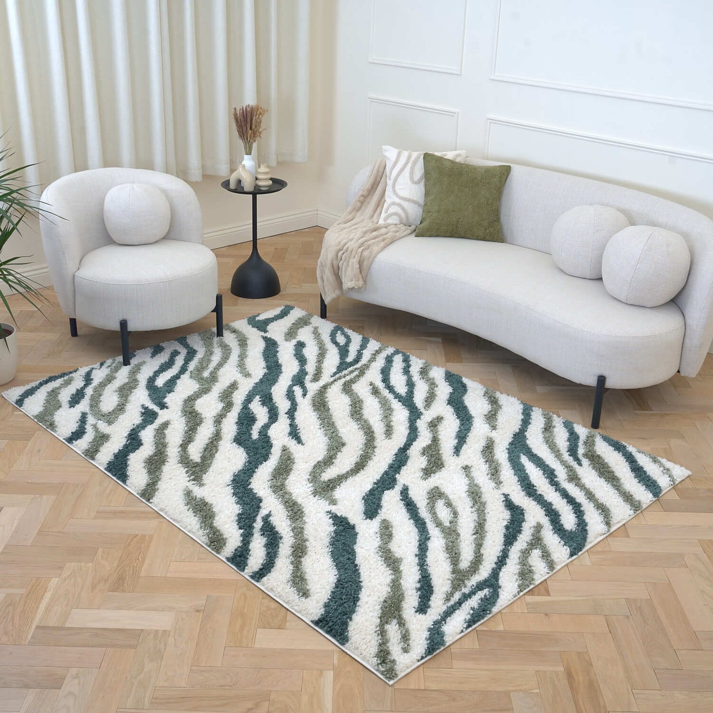 Moodi Shaggy Green Nyra Rug