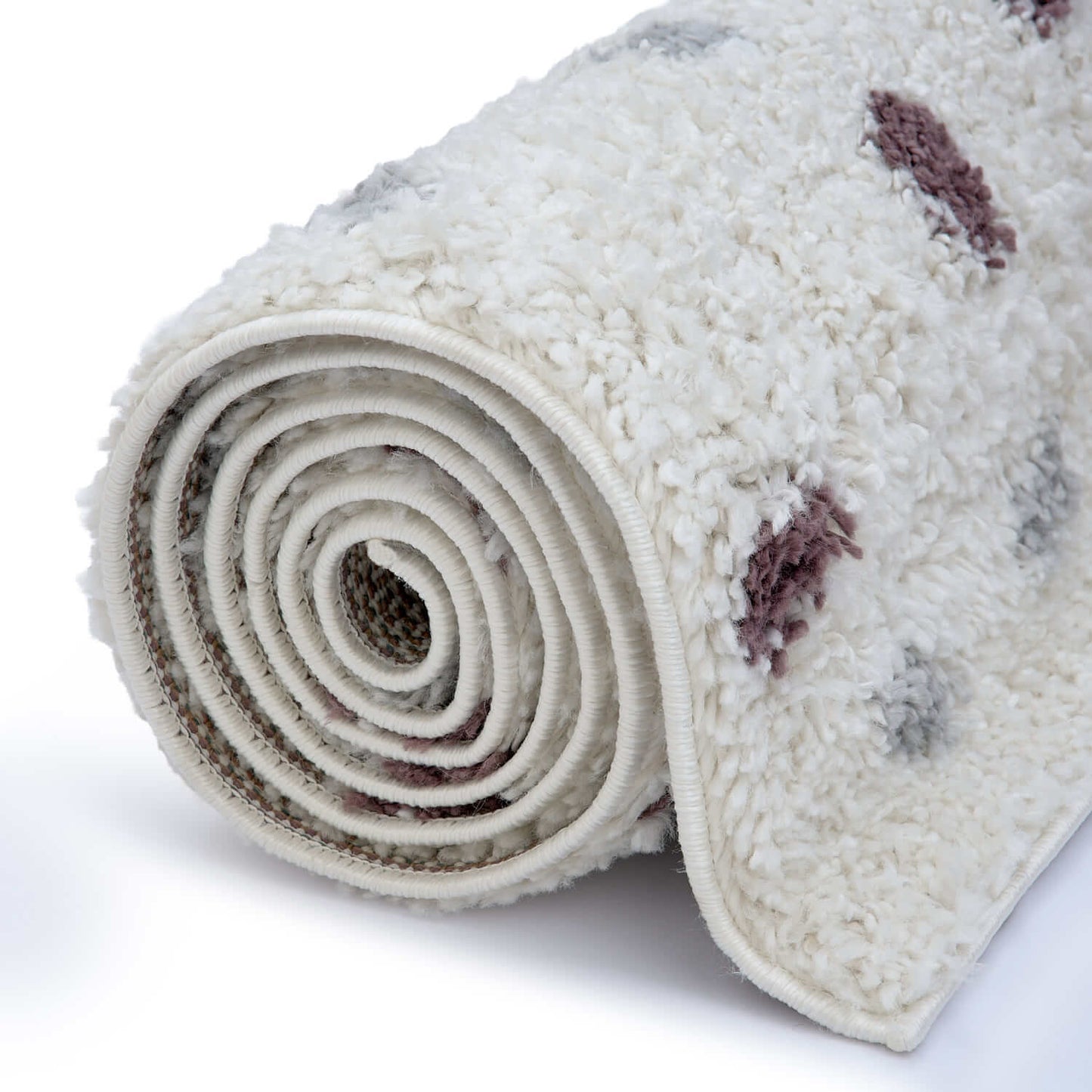 Moodi Shaggy Grey/Purple Plumetis Rug