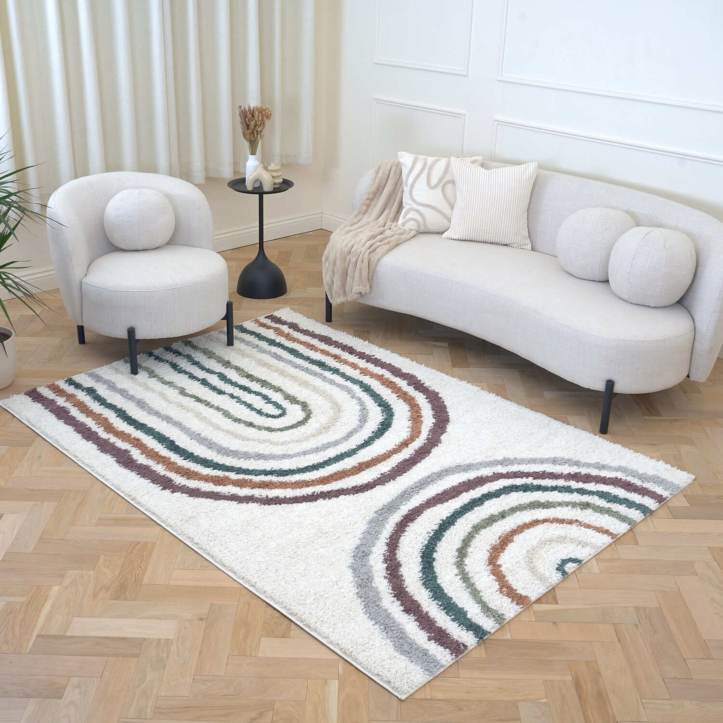 Moodi Shaggy Multicolour Raincat Rug