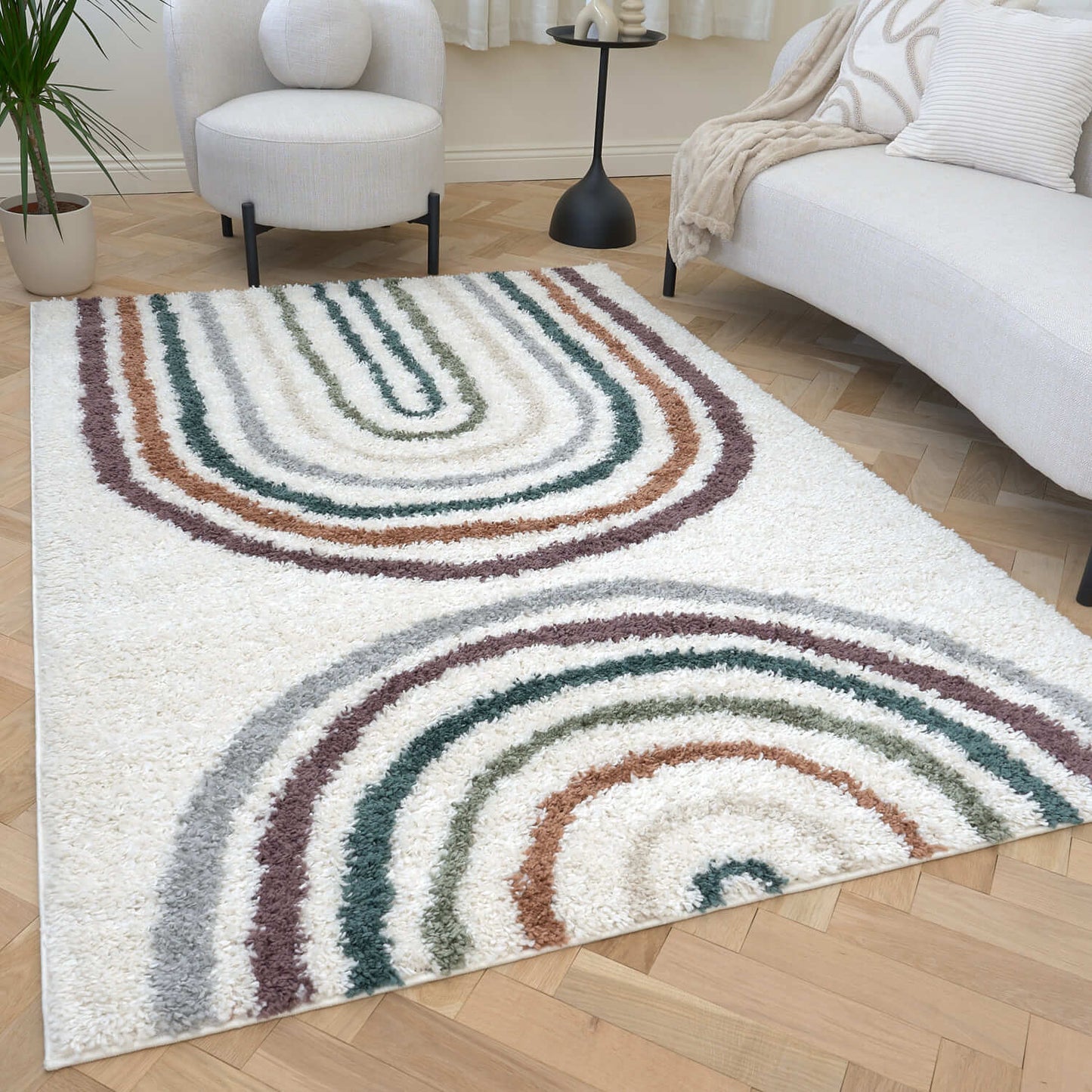 Moodi Shaggy Multicolour Raincat Rug