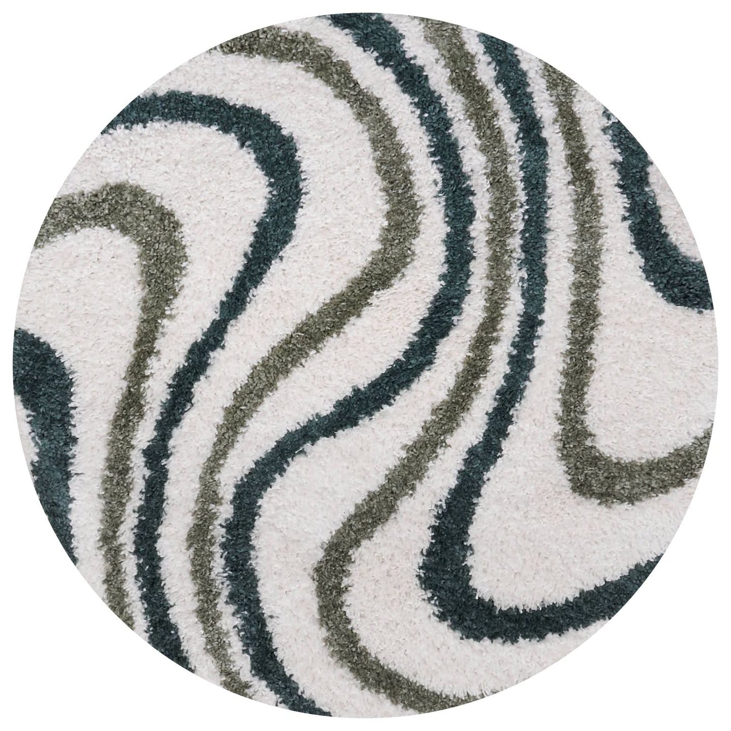 Moodi Shaggy Green Rippletide Rug