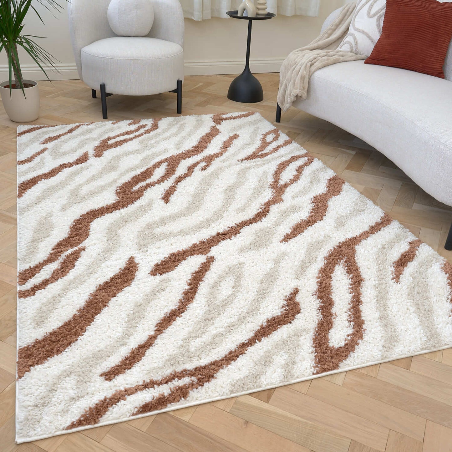 Moodi Shaggy Cream/Terra Savara Rug