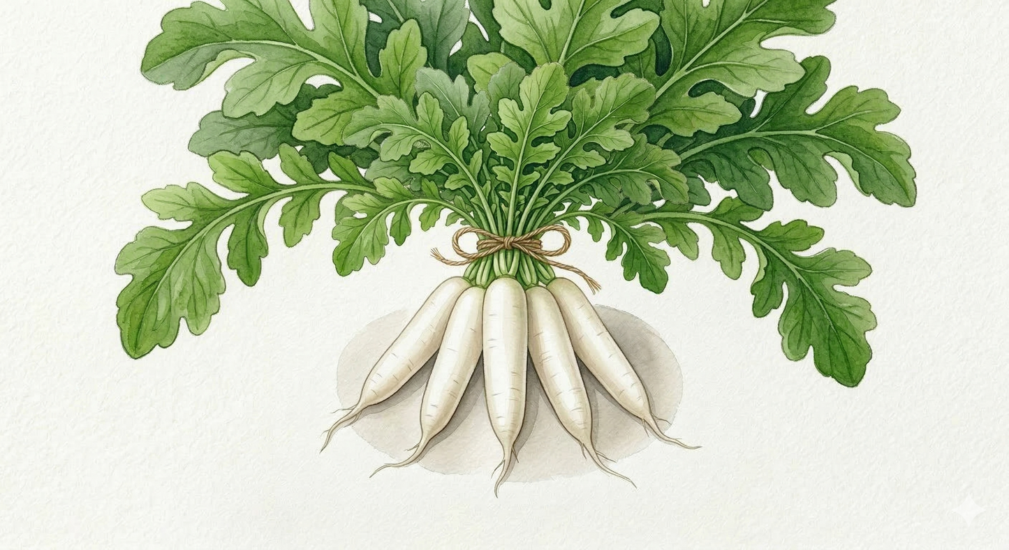 Radish Seeds - Mooli - The Crisp Japanese Winter Radish (50 seeds est)