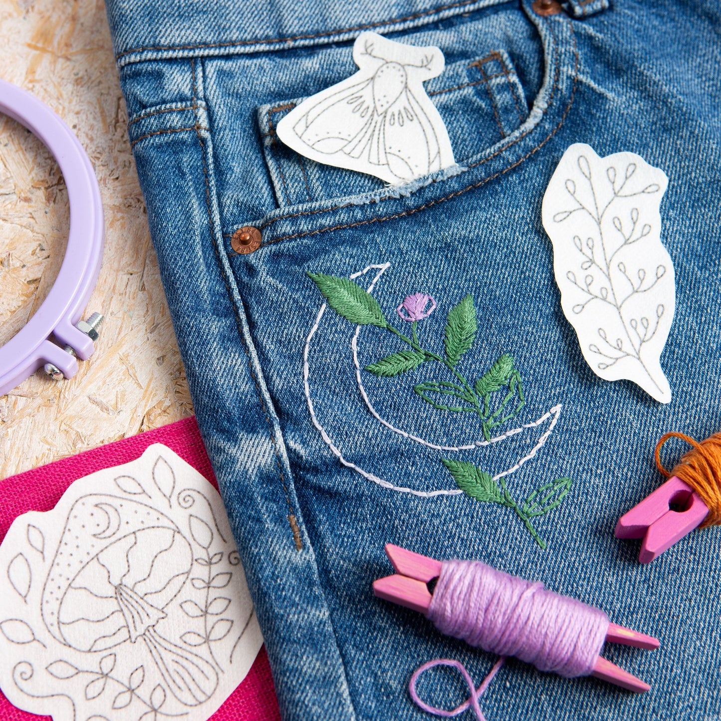 'Moon Garden' Celestial Stick & Stitch Embroidery Pack