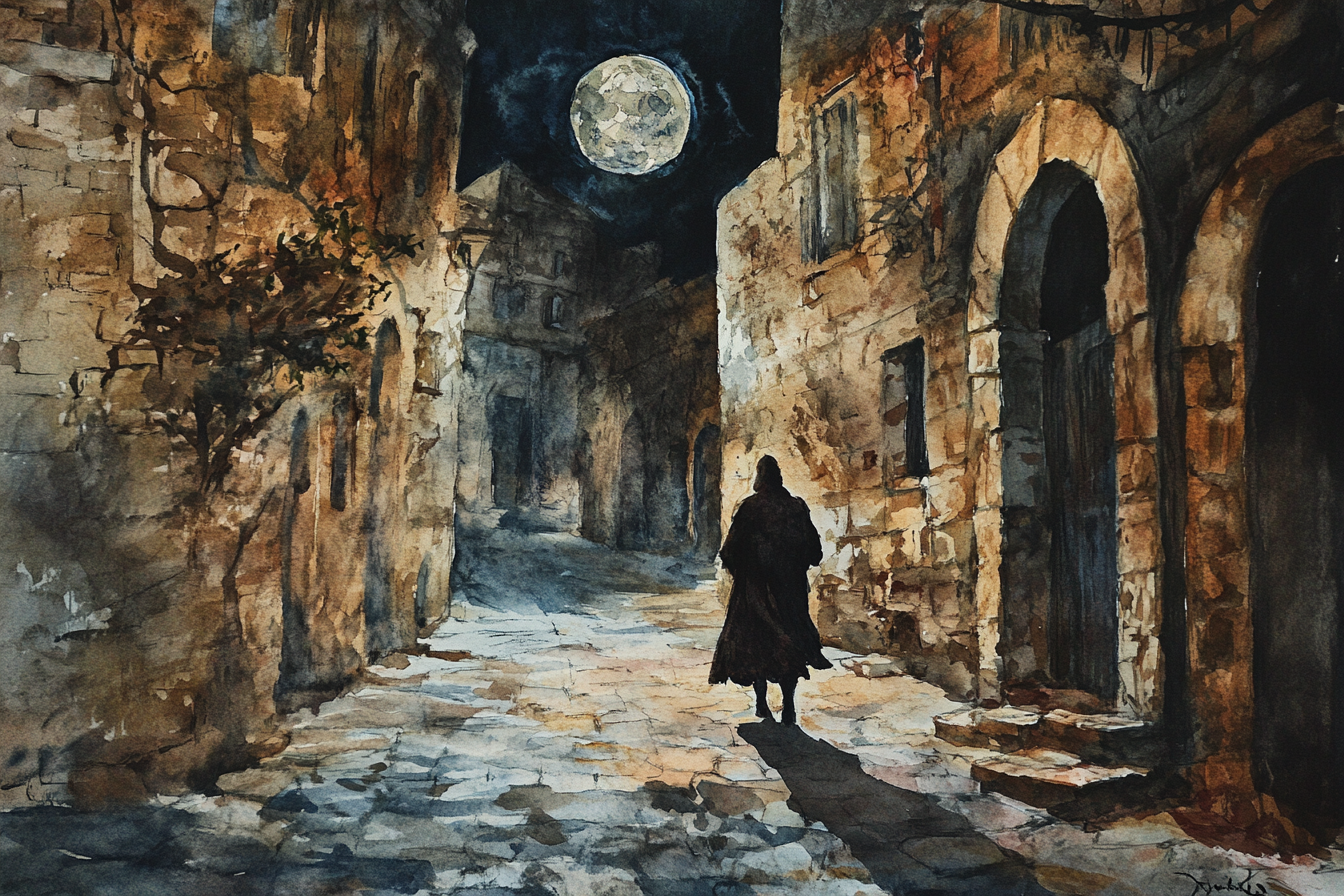 Moonlit Assassin Chase Canvas