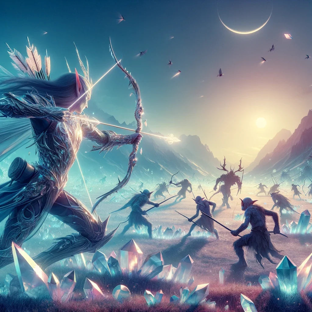 Moonlit Crystal Skirmish Canvas