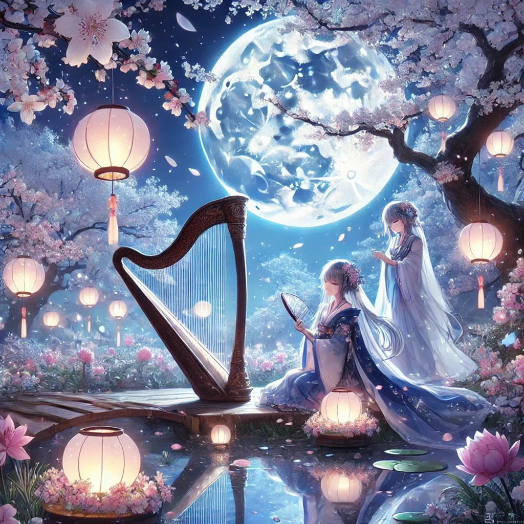 Moonlit Garden Serenade Canvas