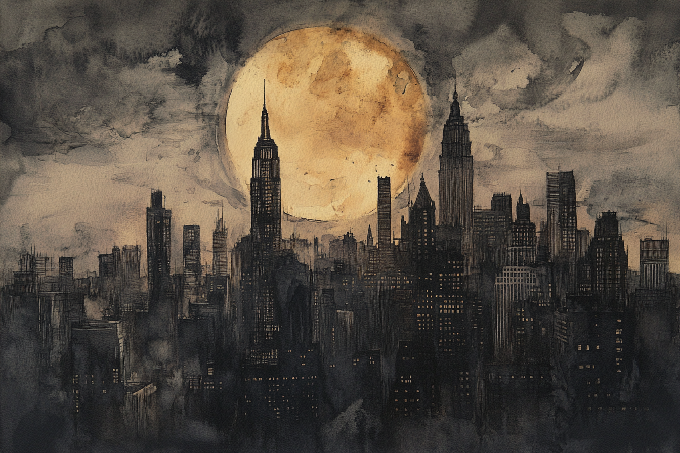 Moonlit Metropolis Canvas