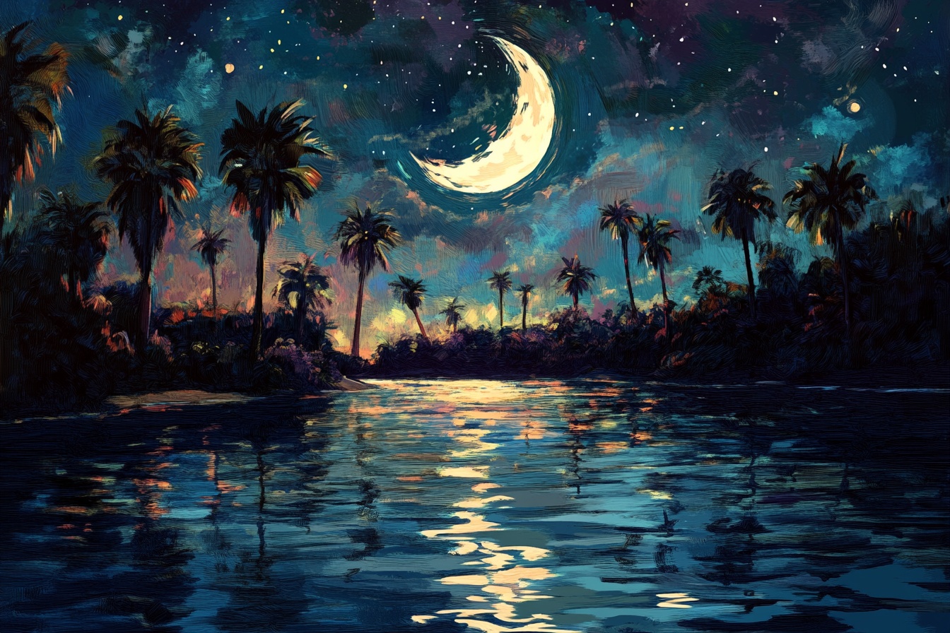 Moonlit Oasis Canvas