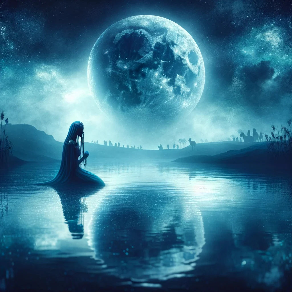 Moonlit Siren of the Nile Canvas