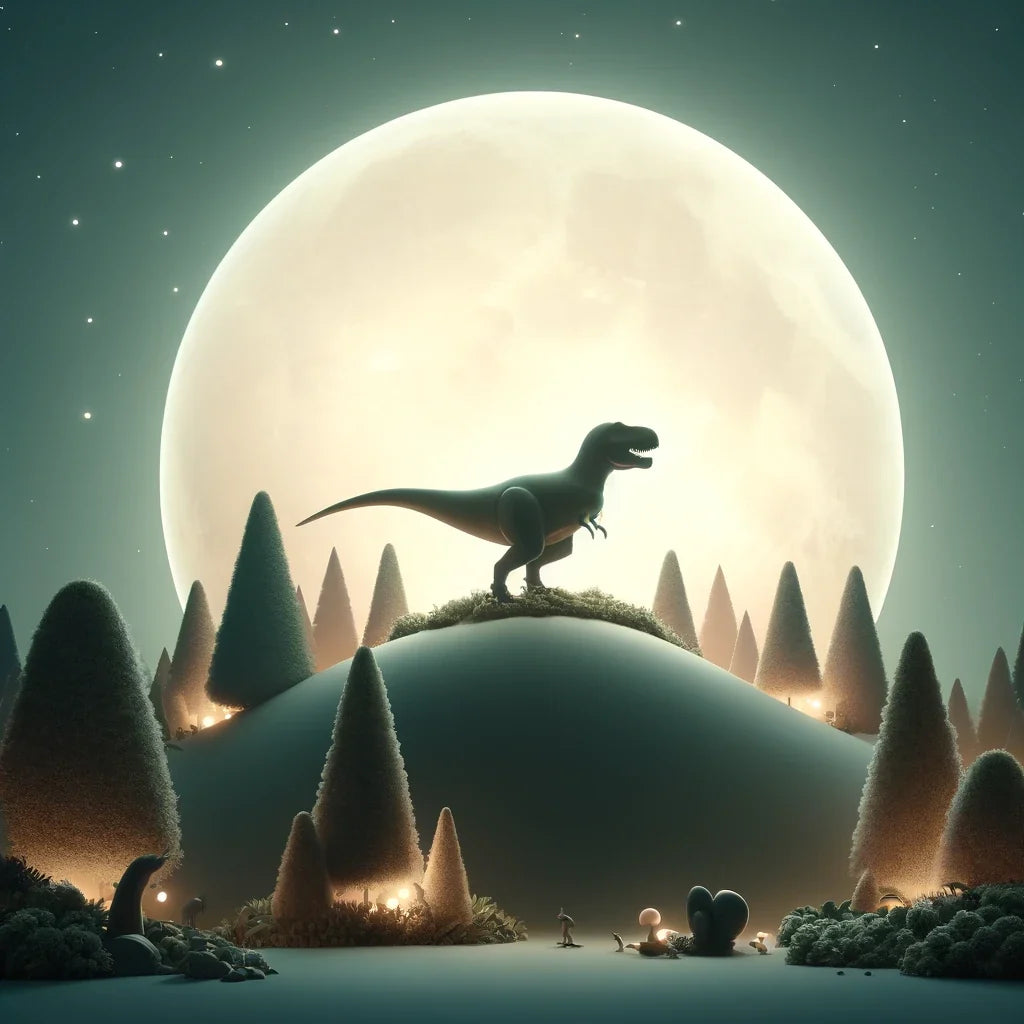 Moonlit Tales T-Rex Canvas