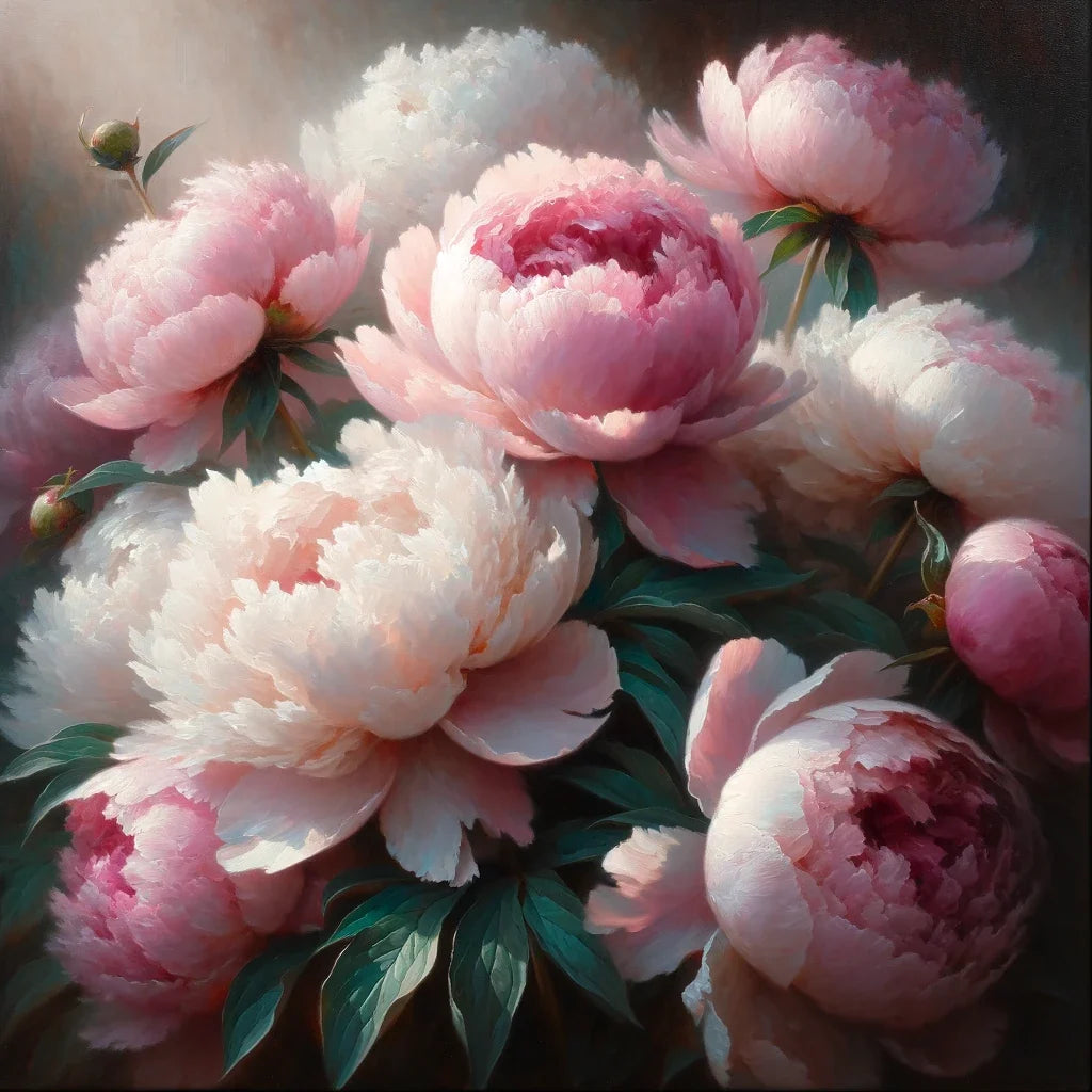 Morning Embrace Peonies Cotton Cushion