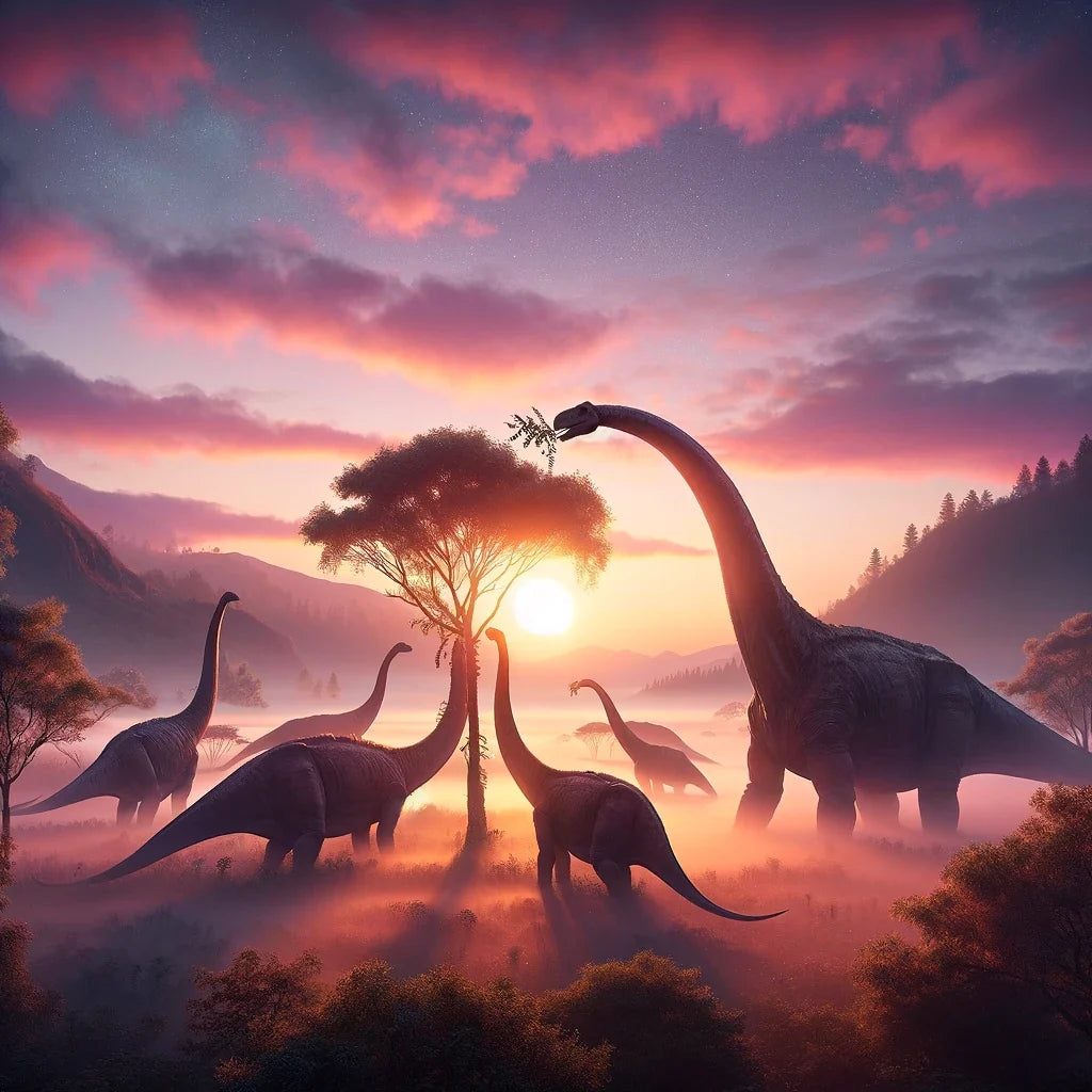 Morning Mist Brachiosaurus Canvas