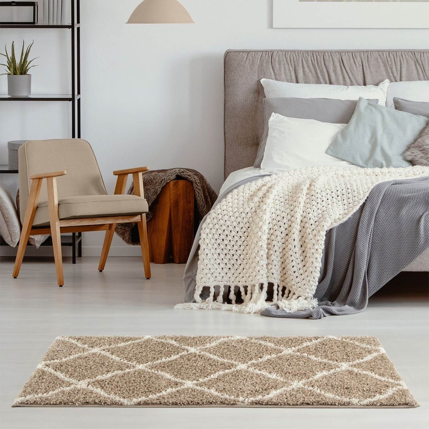Moroccan Beige Shaggy Rug | 720