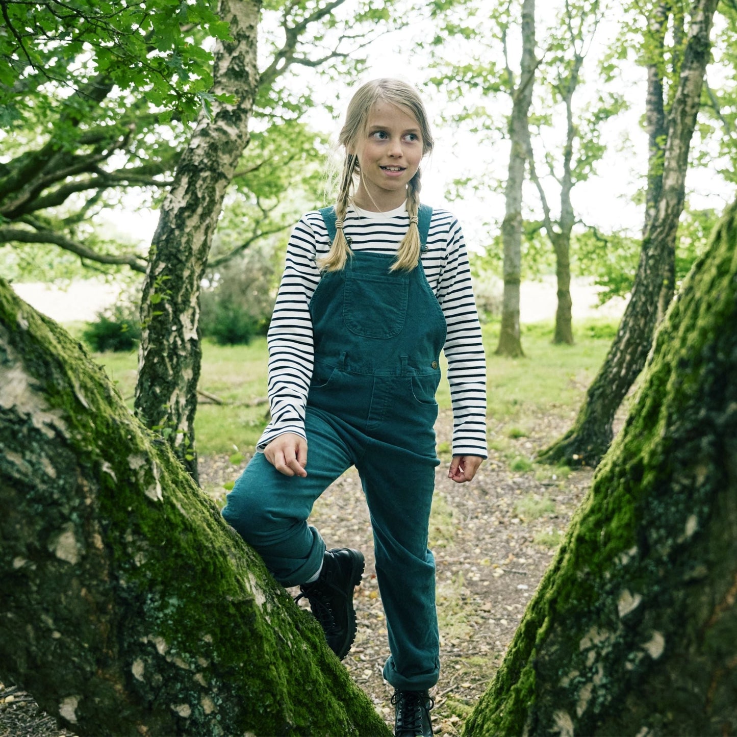Moss Green Corduroy Dungarees