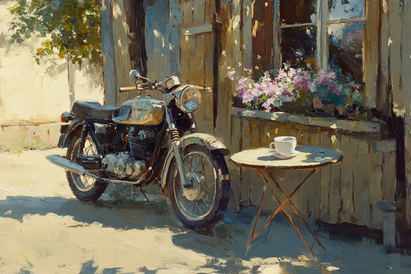 Motorbike Café Canvas
