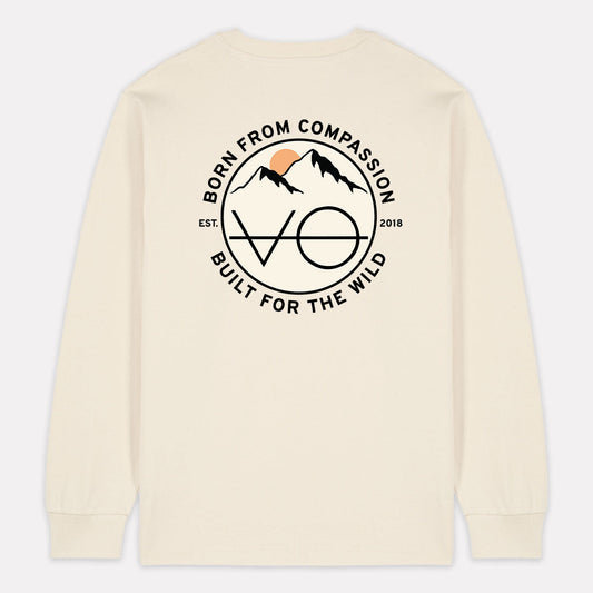 Mountain Range Back Print Long Sleeve T-Shirt (Unisex)