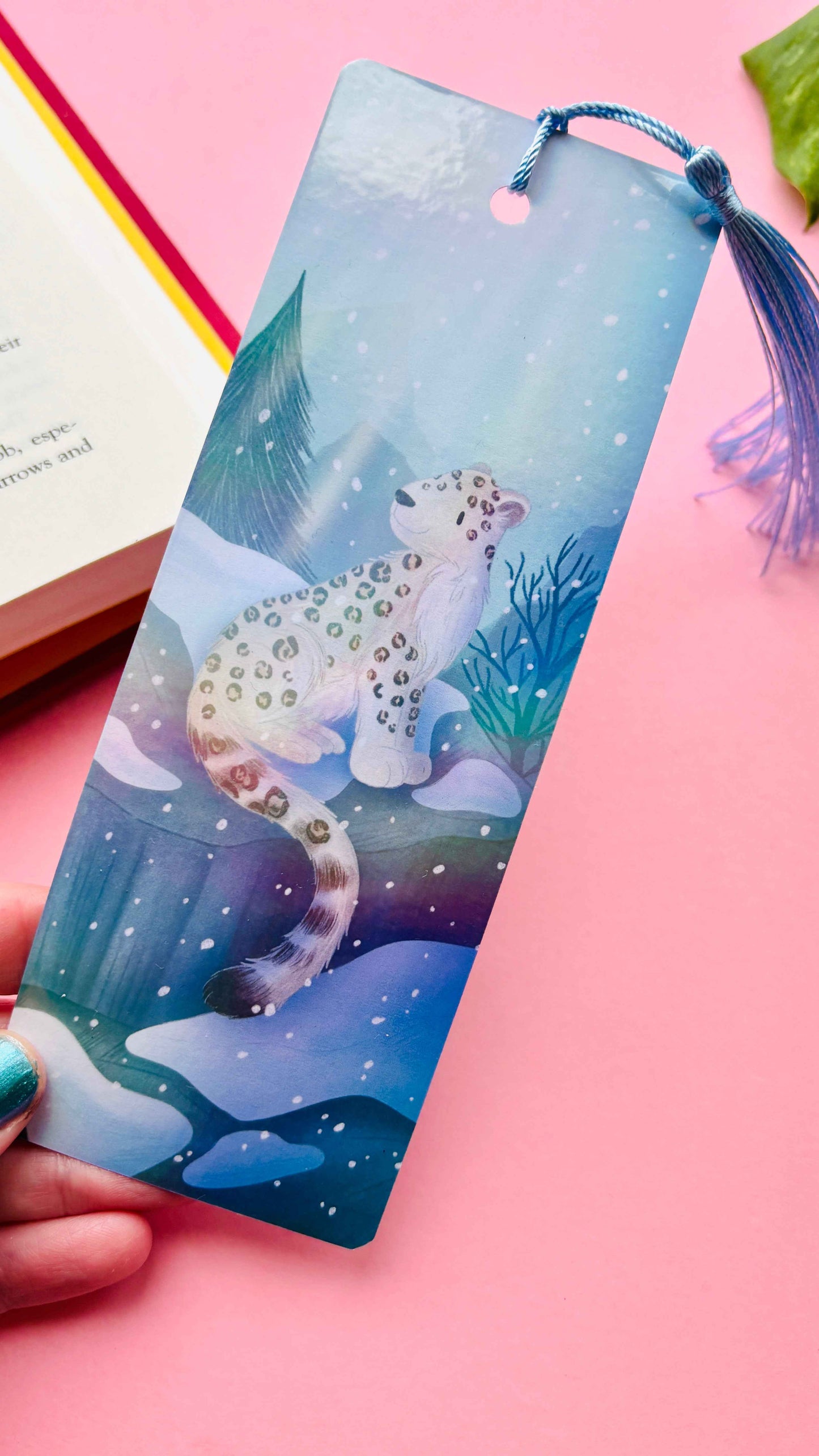 Snow Leopard Bookmark- Illustrated, Nature-Inspired Reading Gift