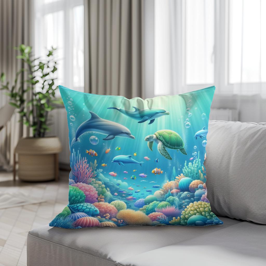 Underwater Wonderland Cotton Cushion