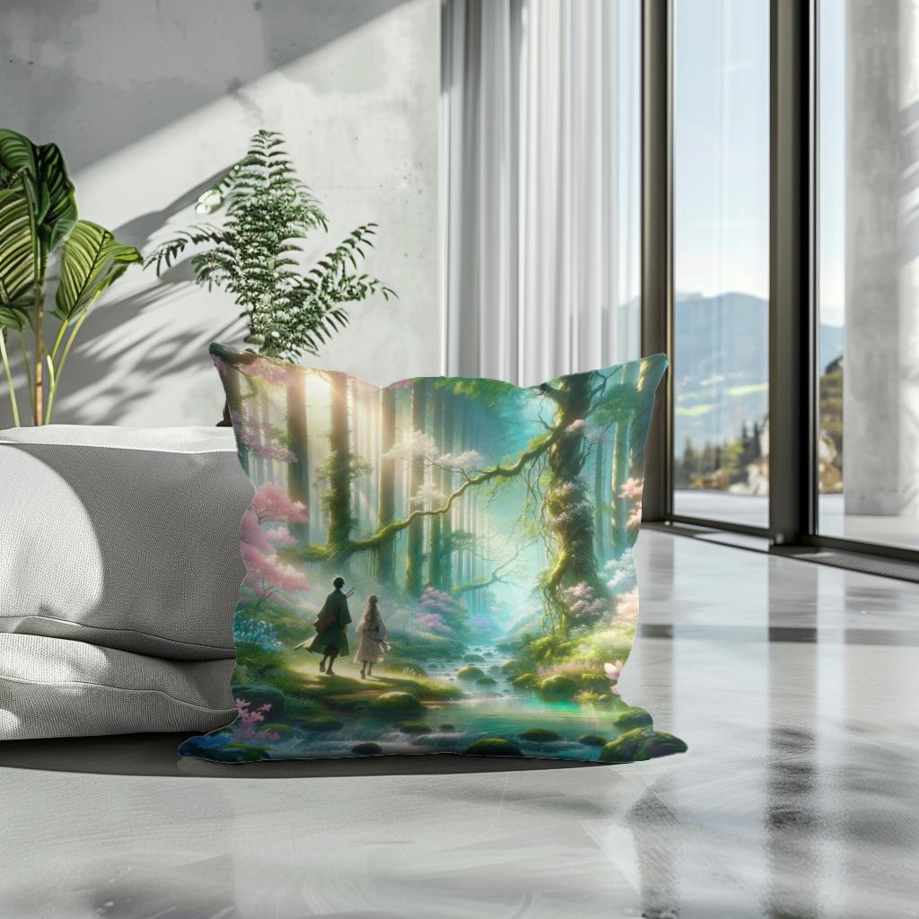 Enchanted Forest Journey Cotton Cushion