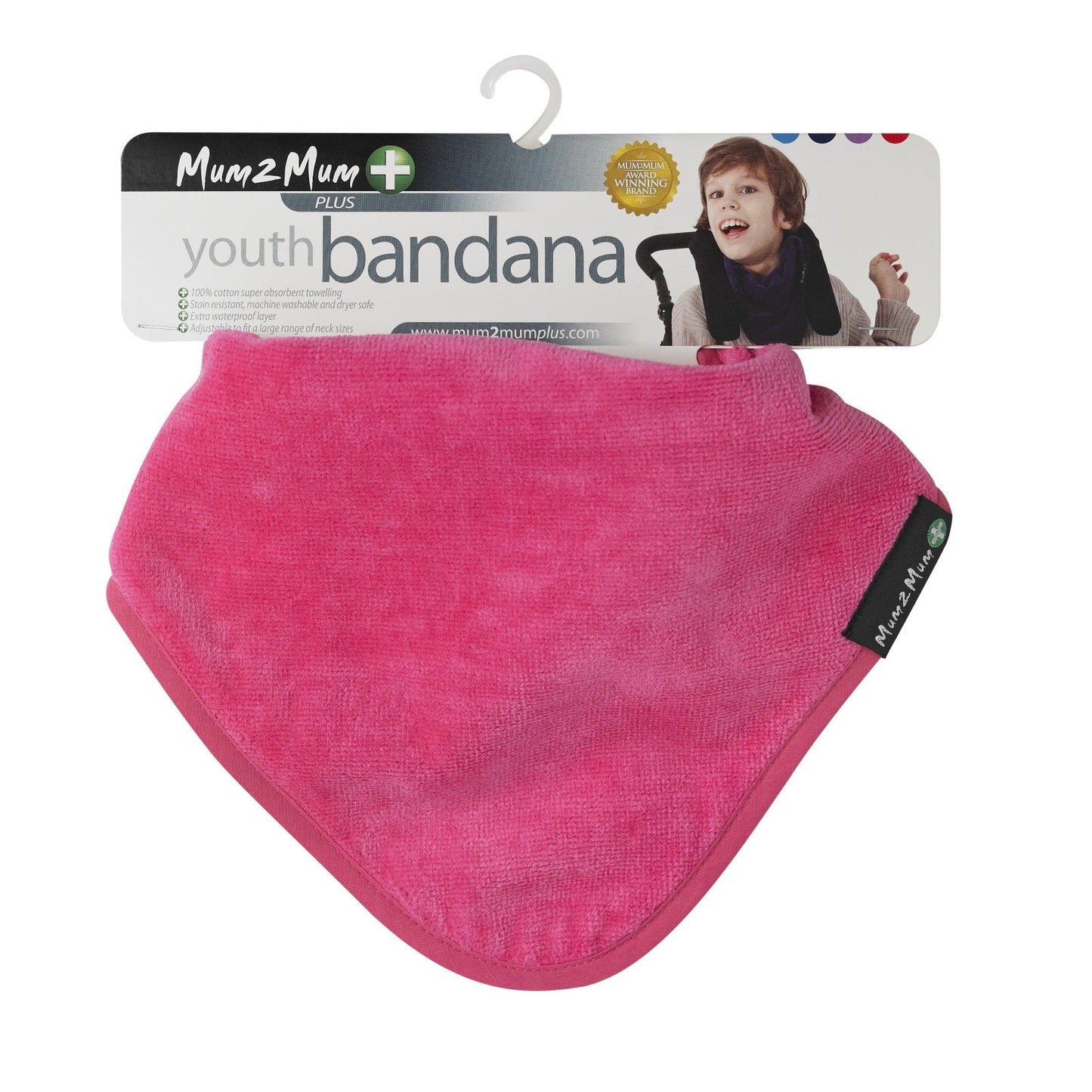 Mum 2 Mum PLUS Youth Disability Bib - Ages 5-15 years - Cerise Pink