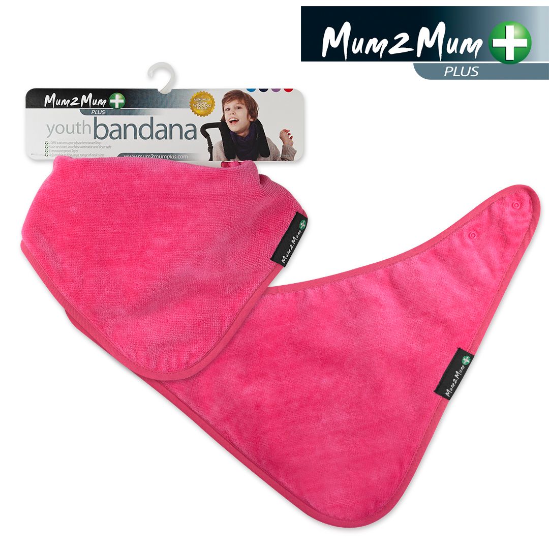 Mum 2 Mum PLUS Youth Disability Bib - Ages 5-15 years - Cerise Pink