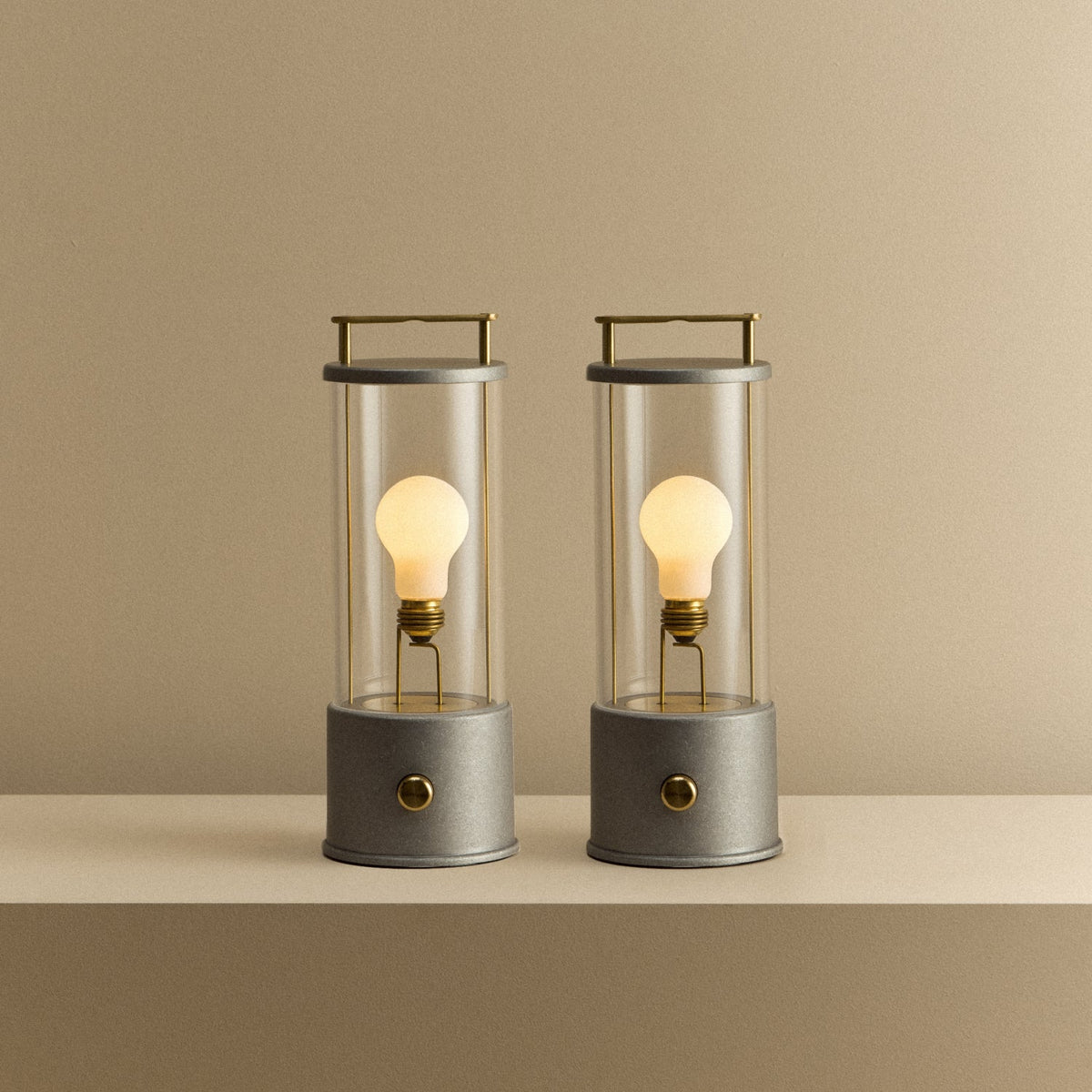 The Rugged Muse 1.0 Portable Lamp in Raw Aluminium - Set of 2