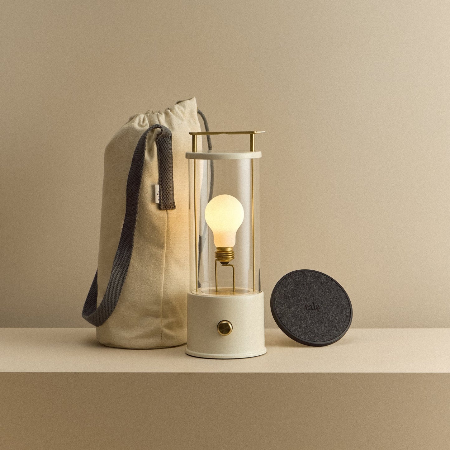 The Muse 1.0 Portable Lamp in Candlenut White Bundle