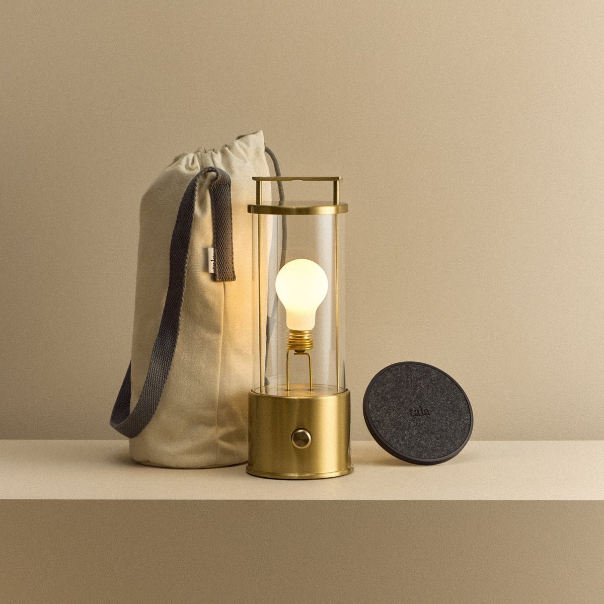 The Muse 1.0 Portable Lamp in Solid Brass Bundle