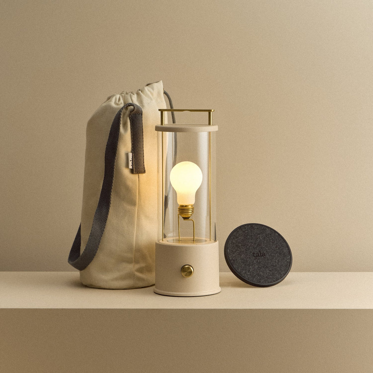The Muse 1.0 Portable Lamp in Setting Plaster Pink Bundle