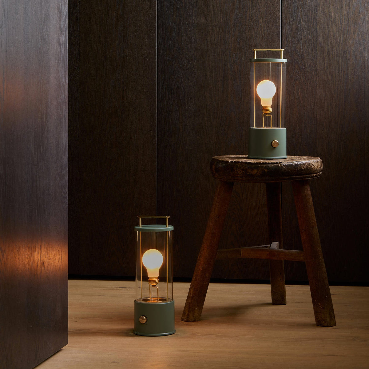 The Muse 1.0 Portable Lamp in Pleasure Garden Green - Set of 2