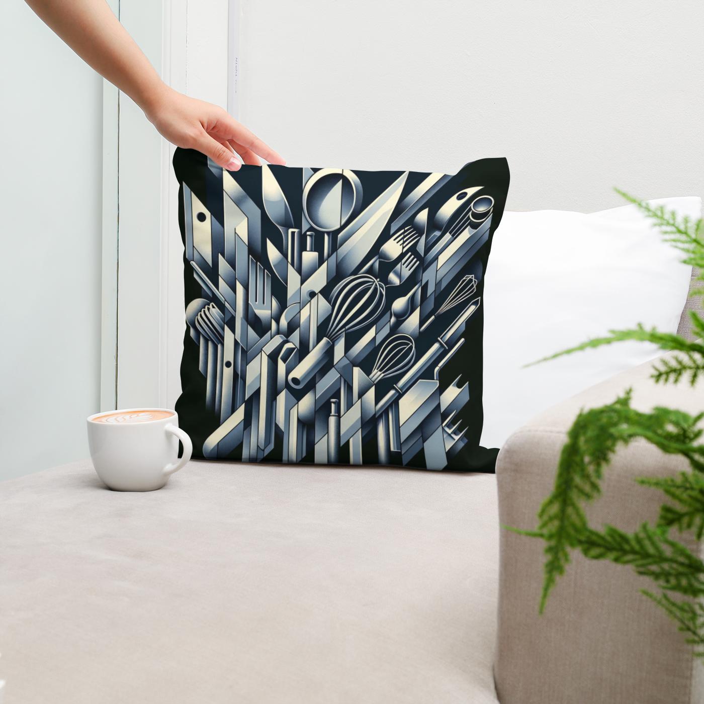 Cubist Culinary Fusion Cotton Cushion