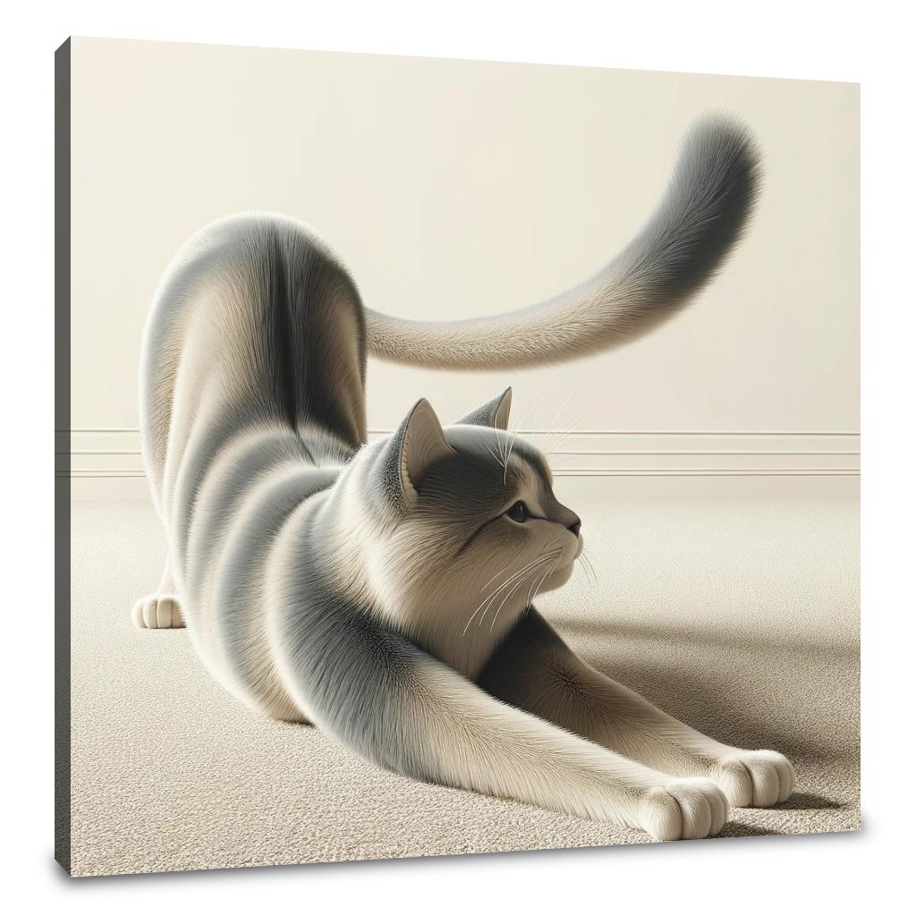 Stretching Cat Canvas