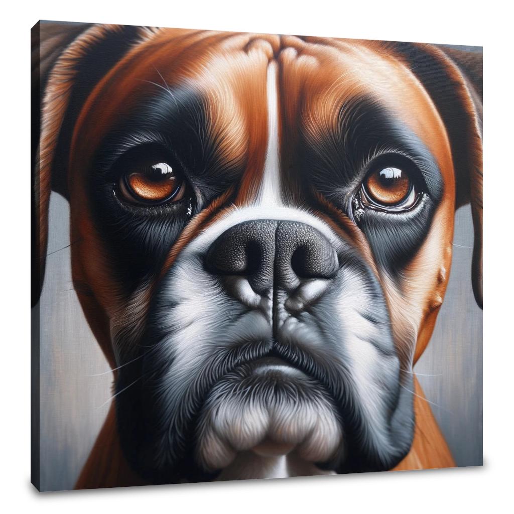 Gentle Gaze Boxer Dog Portrait Canvas