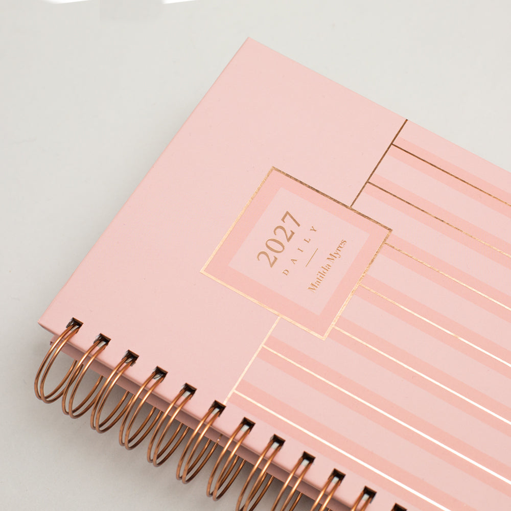 Matilda Myres | 2027 Diary - A5 Daily Planner with Rose Gold Wiro | Day-to-Page