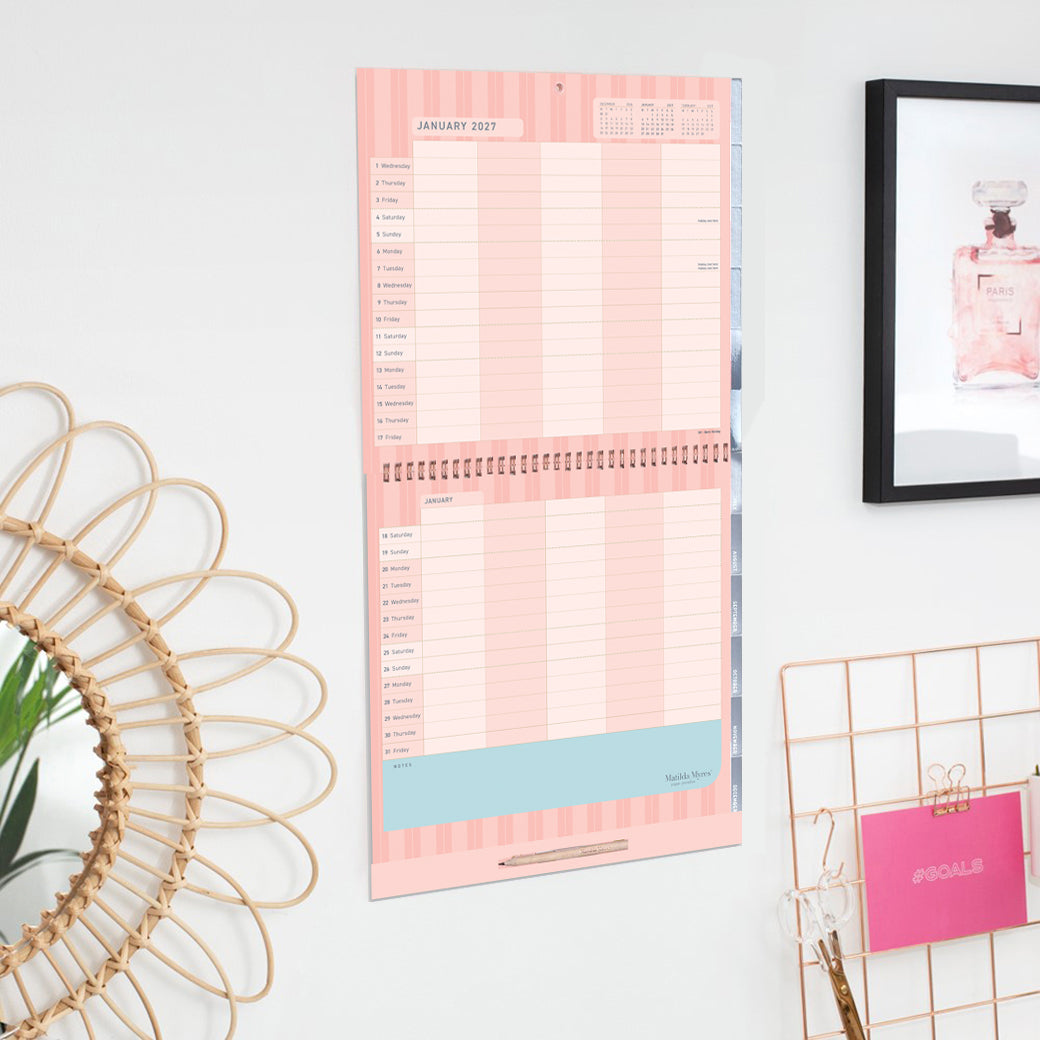 Matilda Myres | 2027 Monthly Five Column Family Calendar | Month-to-View