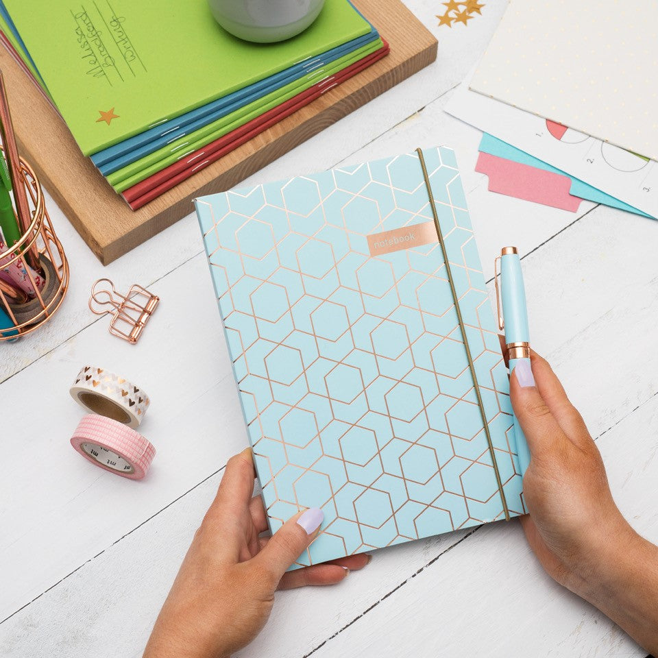 Matilda Myres | A5 Ruled Notebook with Rose Gold Foil
