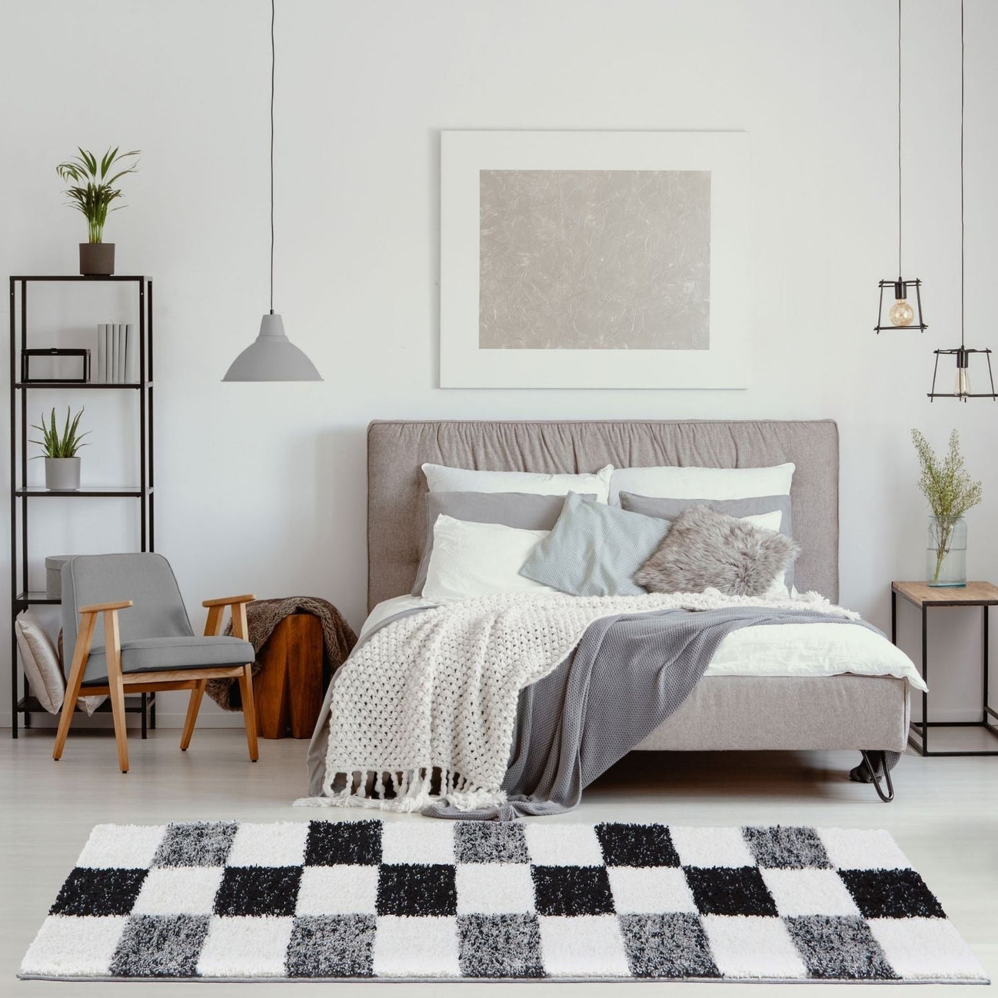 Myshaggy Geometric Grey Rug