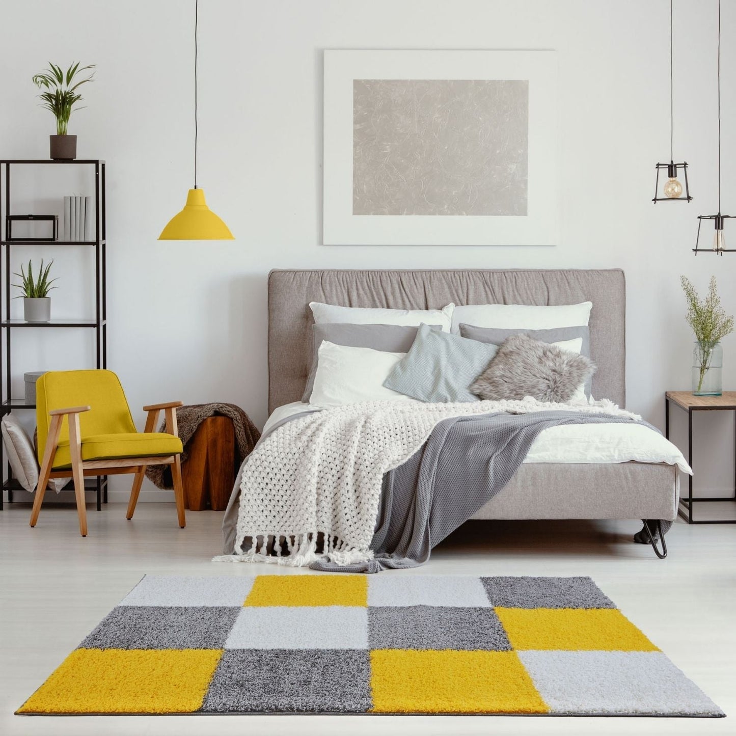 Myshaggy Geometric Yellow Rug
