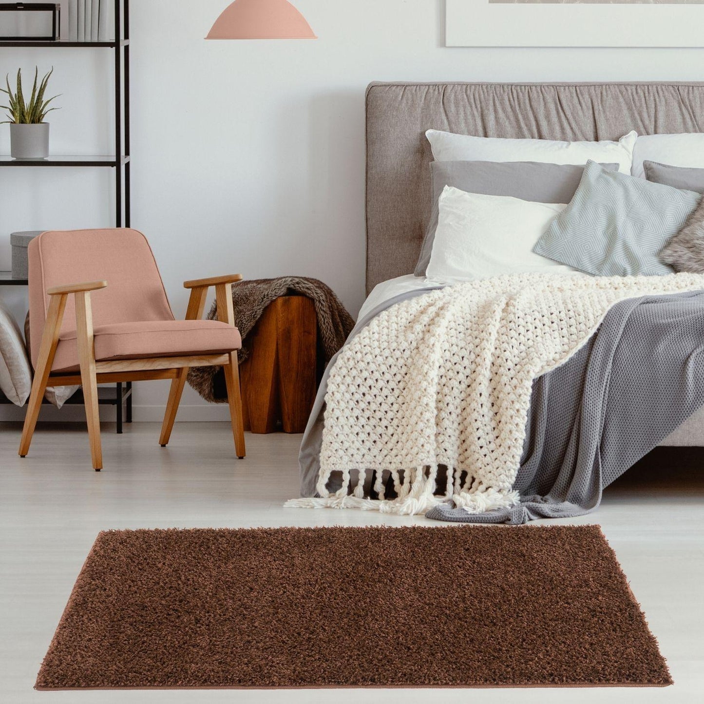 Myshaggy Solid Brown Rug