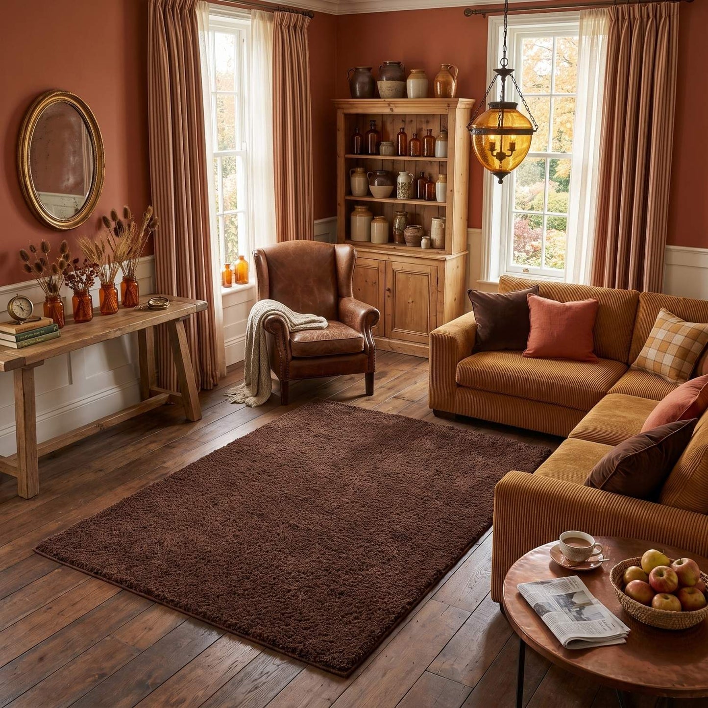 Myshaggy Solid Brown Rug