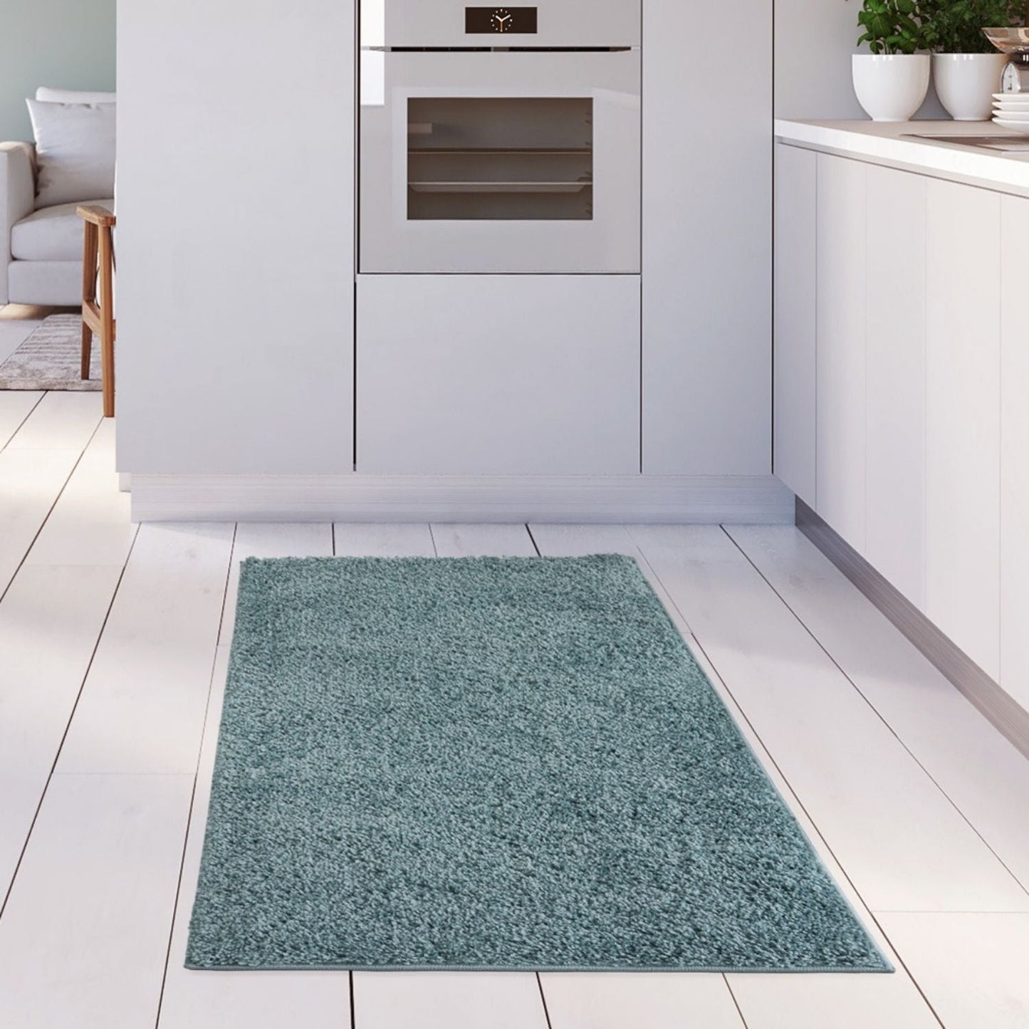 Myshaggy Solid Duck Egg Blue Rug