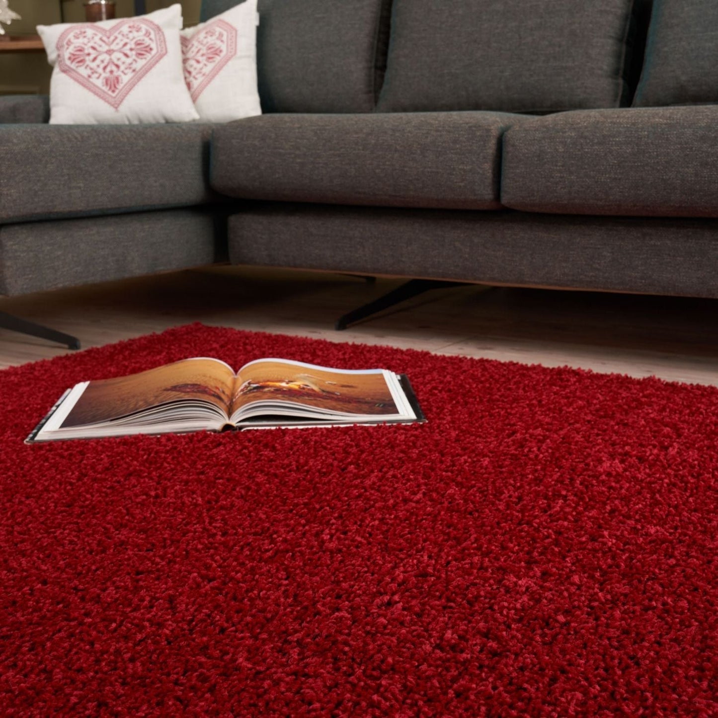 Myshaggy Solid Red Rug