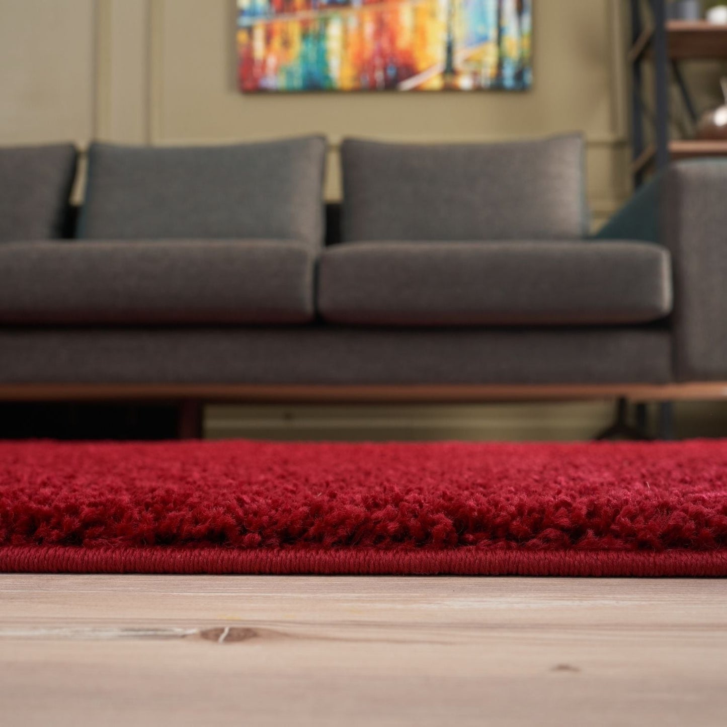 Myshaggy Solid Red Rug